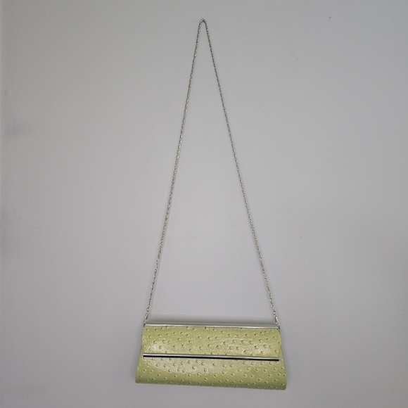 Mod by Designs Handbags - MOD BY DESIGN Green Embossed Evening Bag Clutch With Silver Chain Crossbody